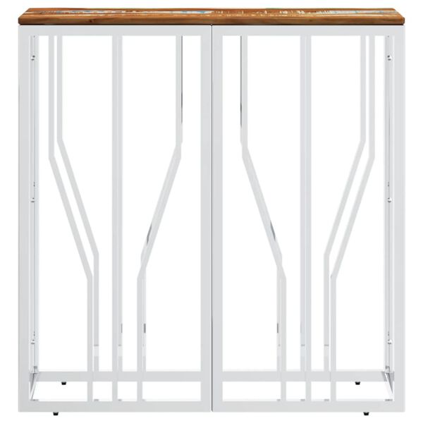 vidaXL Konsolipöytä hopea ruostumaton teräs ja kierrätetty täyspuu