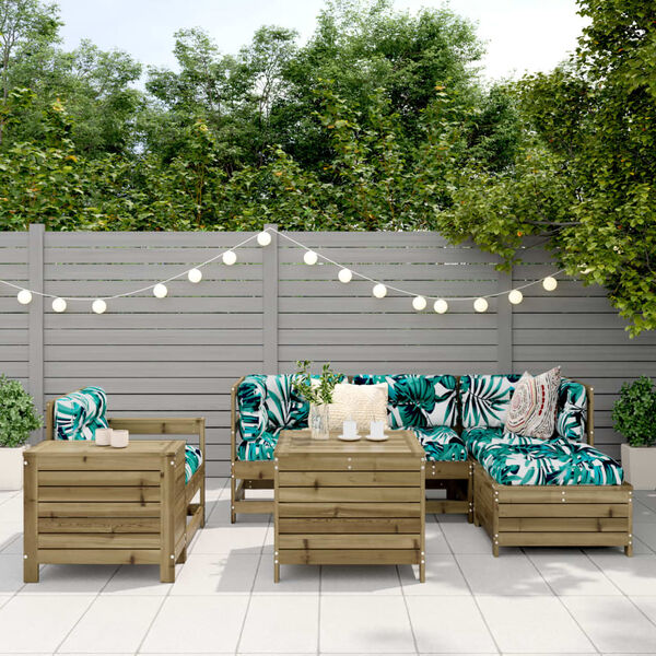 vidaXL 7-osainen Ulkosohvasarja kyll&auml;stetty m&auml;nty