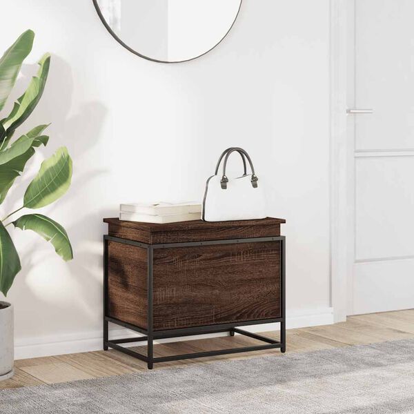 vidaXL S&auml;ilytyslaatikko kannella ruskea 60x40x51,5 cm tekninen puu