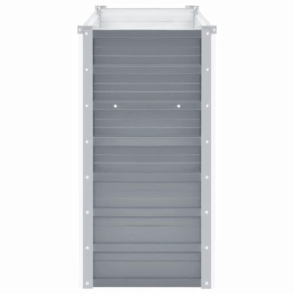 vidaXL Korotettu kukkalaatikko galvanoitu teräs 160x40x77 cm harmaa