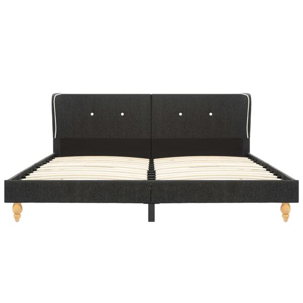 vidaXL Sängynrunko tummanharmaa juuttikangas 150x200 cm