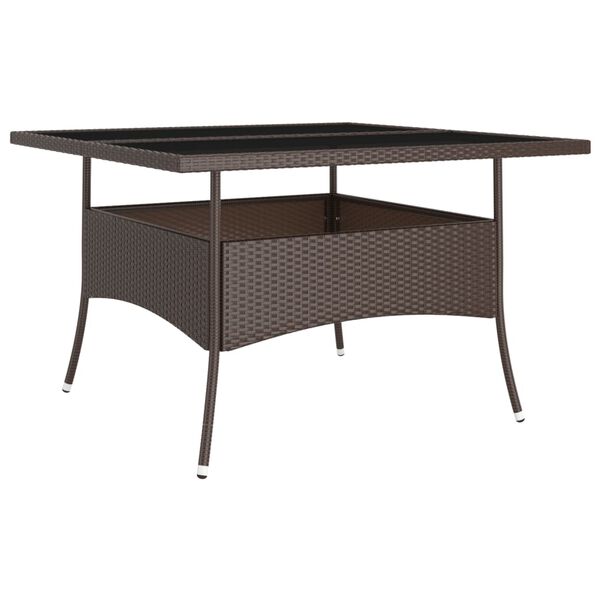 vidaXL 9-osainen Ulkoruokailuryhm&auml; polyrottinki ruskea