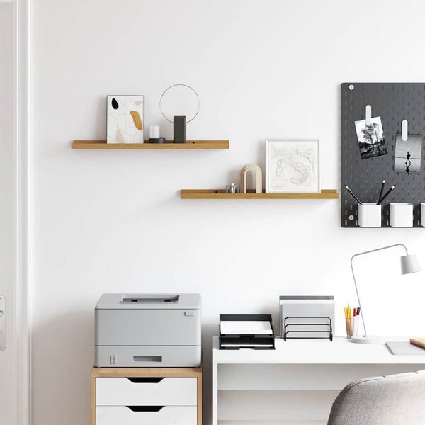 vidaXL Sein&auml;hylly hyllyll&auml; 2 pcs Beige 60 x 9 x 3 cm Tekninen puu