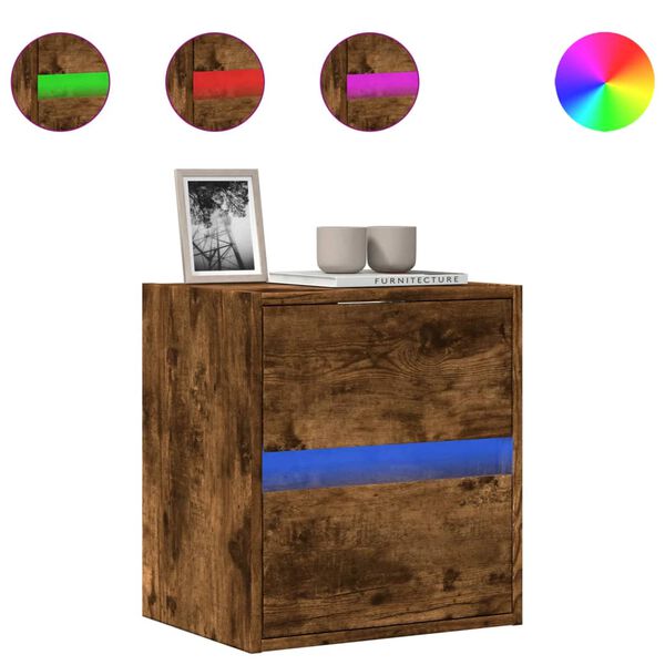 vidaXL TV-sein&auml;kaappi LED-valoilla savutammi 41x31x45 cm