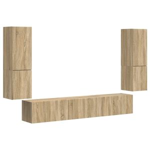 vidaXL TV-tasosetti 4 pcs Sonoman tammi Tekninen puu