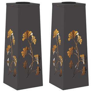 vidaXL Aurinko LED-polkuvalo 2 pcs Musta Kylm&auml;valssattu ter&auml;s