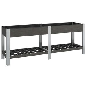 vidaXL Korotettu kukkalaatikko hyllyll&auml; harmaa 200x50x75 cm WPC