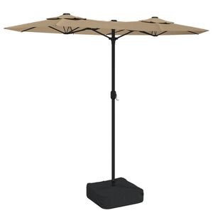 vidaXL Puutarha-aurinkovarjo kaksip&auml;inen taupe 316x145 cm