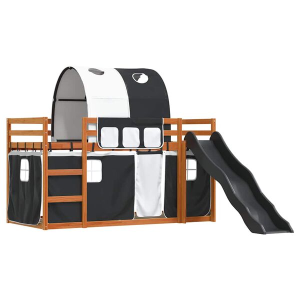 vidaXL Kerross&auml;nky liukum&auml;ell&auml; ja verhoilla mustavalkoinen 80x200 cm