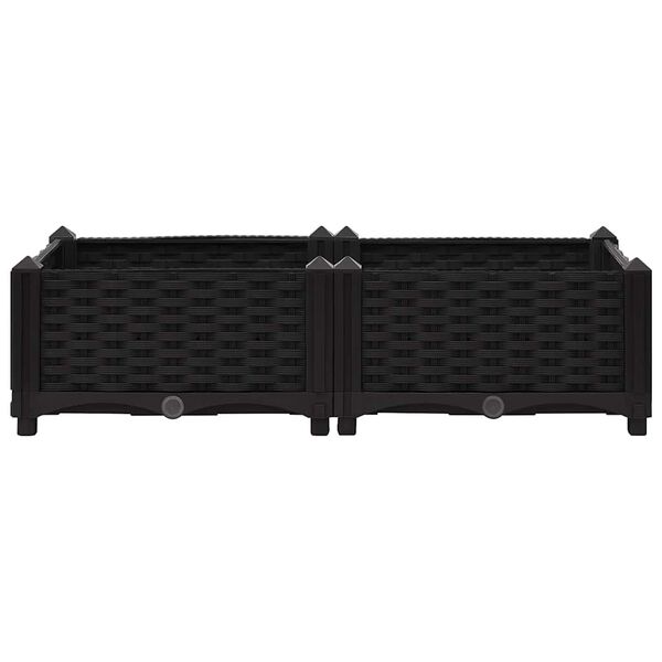 vidaXL Korotettu kukkalaatikko 80x40x23 cm polypropeeni