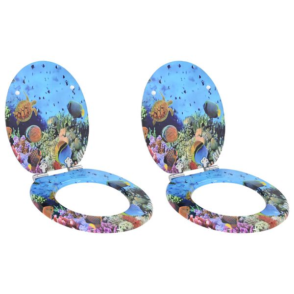 vidaXL WC-istuin 2 pcs Syv&auml;nmeren sininen 44 x 38 cm MDF-levy