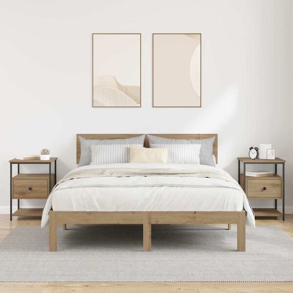 vidaXL Y&ouml;p&ouml;yt&auml;kaappi 2 pcs Artisan tammi 40 x 42 x 56 cm Tekninen puu