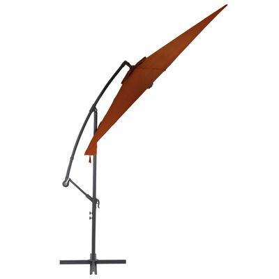 vidaXL Riippuva aurinkovarjo alumiinipylväällä terrakotta 300 cm