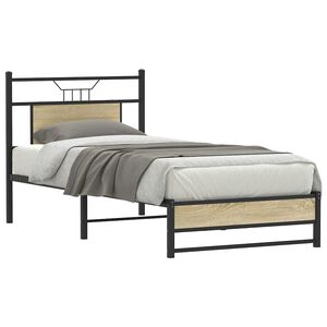 vidaXL S&auml;ngynrunko ilman patjaa Sonoma-tammi 75x190 cm tekninen puu