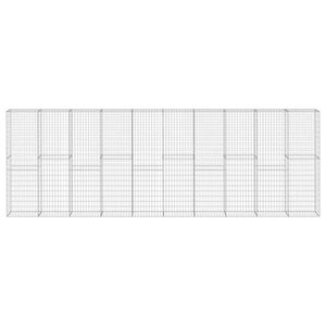vidaXL Gabionsein&auml; kansilla galvanoitu ter&auml;s 600x30x200 cm