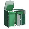 vidaXL Wheelie Bin Säilytys kaksoisastioille Vihreä 144x81x113cm Teräs