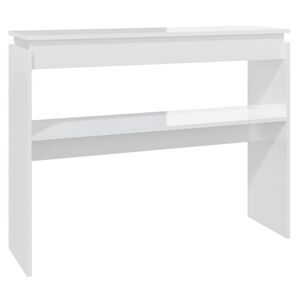 vidaXL Konsolip&ouml;yt&auml; korkeakiilto valkoinen 102x30x80 cm tekninen puu