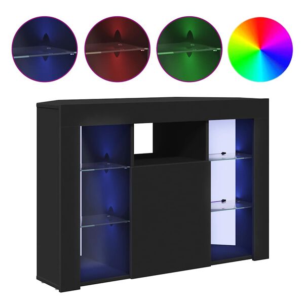 vidaXL Kulma LED TV -kaappi Musta 100x40x68cm Tekninen puu