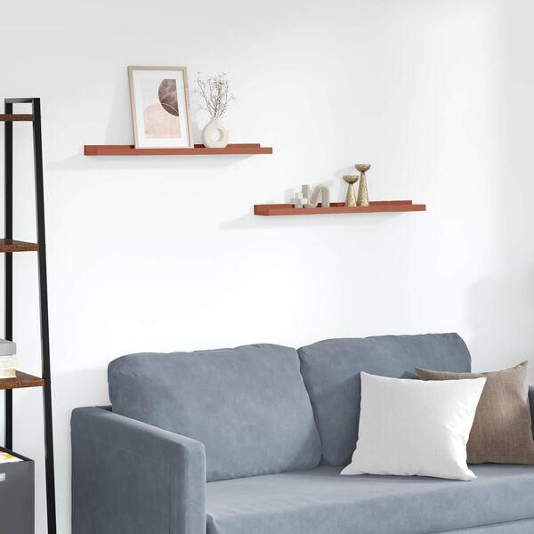 vidaXL Sein&auml;hylly hyllyll&auml; 2 pcs Punainen 60 x 9 x 3 cm Tekninen puu