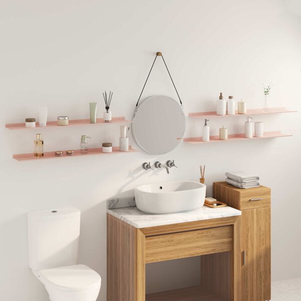 vidaXL Kelluva hylly 4 pcs Pinkki 100 x 18 x 2,5 cm Ter&auml;s