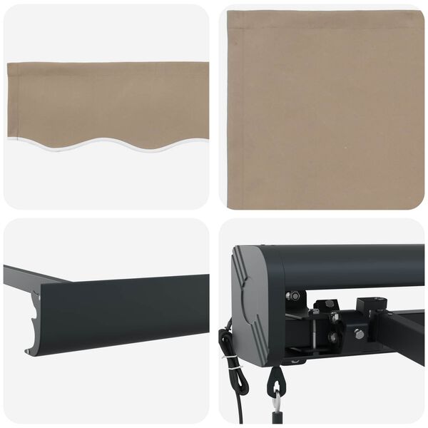 vidaXL Aurinkovarjo Beige 350 x 250 x 165 cm Polyesteri ja alumiini