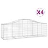vidaXL Kaarevat kivikorit 4 kpl 200x50x60/80 cm galvanoitu rauta