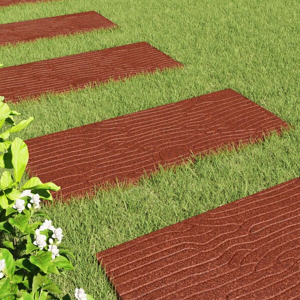 vidaXL Askelkivi 6 pcs Punainen 60,5 x 25 x 2 cm Kumi