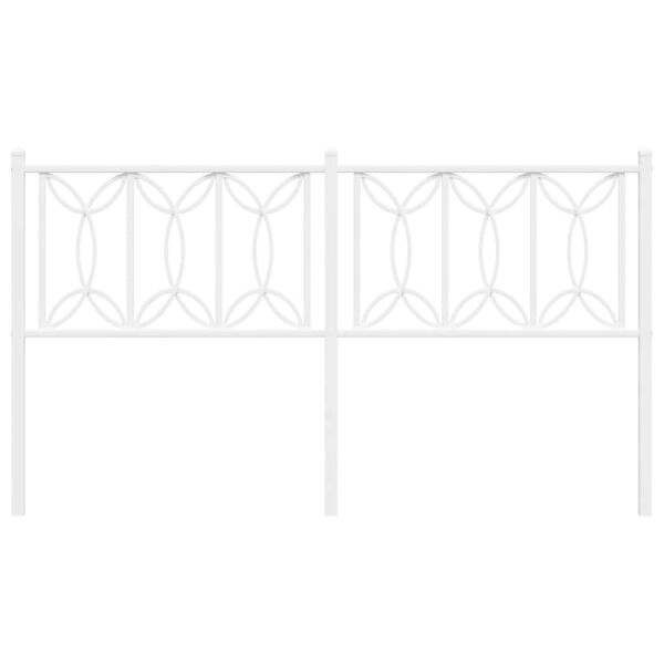 vidaXL Metallinen s&auml;ngynp&auml;&auml;ty valkoinen 150 cm