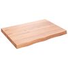 vidaXL Kylpyhuoneen ty&ouml;taso v.ruskea 80x60x(2-6)cm k&auml;sitelty t&auml;ysi puu