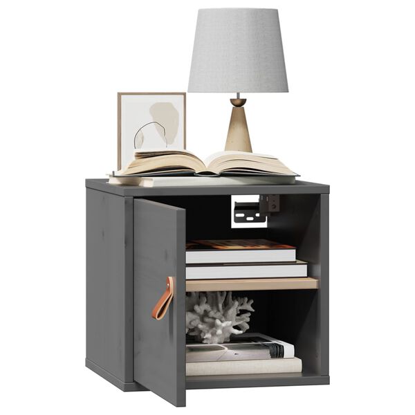 vidaXL Seinäkaapit 2 kpl harmaa 31,5x30x30 cm täysi mänty