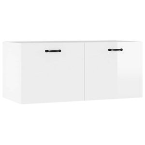 vidaXL Sein&auml;kaappi korkeakiilto valkoinen 80x36,5x35 cm tekninen puu