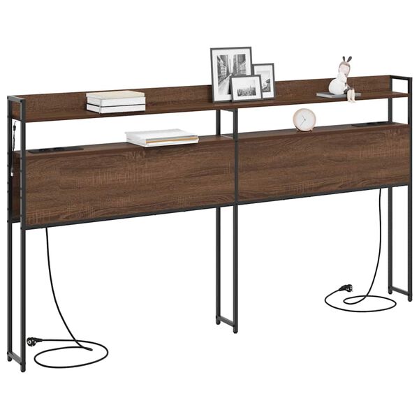 vidaXL S&auml;ilytysp&auml;&auml;ty hyllyll&auml; Ruskea tammi 180 cm Tekninen puu