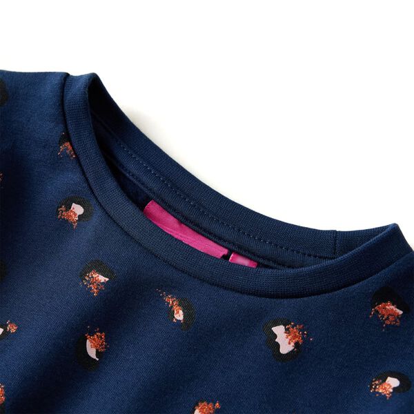 Lasten pitkähihainen mekko laivastonsininen 128