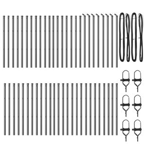 vidaXL Aitalatu 52 pcs Harmaa 3,2 x 3,2 x 100 cm