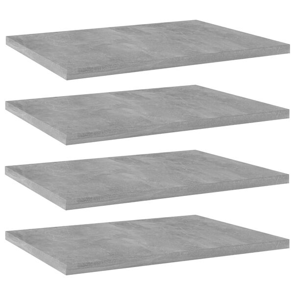 vidaXL Kirjahyllytasot 4 kpl betoninharmaa 40x30x1,5 cm tekninen puu
