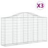 vidaXL Kaarevat kivikorit 3 kpl 200x30x100/120 cm galvanoitu rauta