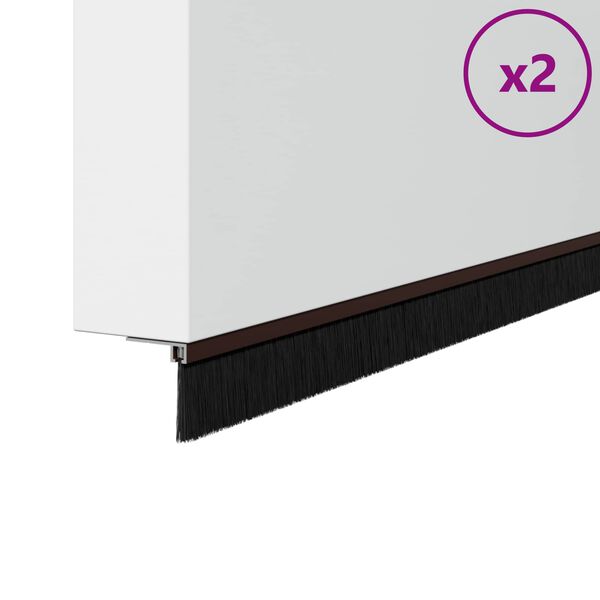 vidaXL Itsekiinnittyv&auml;t oven harjatiivisteet 2 pcs Ruskea 100 cm