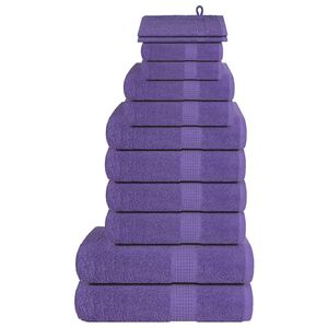 vidaXL 12-osainen pyyhesetti SAMPAKKO violetti 360 g/m&sup2;