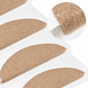 vidaXL Itsekiinnittyv&auml;t porrasmatot 15 kpl 56x17x3 cm beige