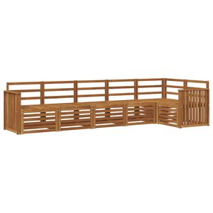 vidaXL Kulmasohvasetti 6 pcs Luonnollinen Tihe&auml; akasiapuu