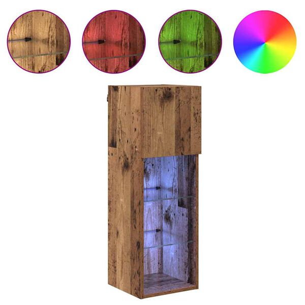 vidaXL Sein&auml;lle kiinnitett&auml;v&auml;t TV-kaapit 2 pcs Vanha puu Tekninen puu