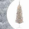 vidaXL Kapea tekokuusi joulupalloilla 150 cm 150 LEDi&auml;