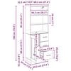 vidaXL Korkea kaappi Vanha puu 69,5 x 34 x 180 cm Tekninen puu