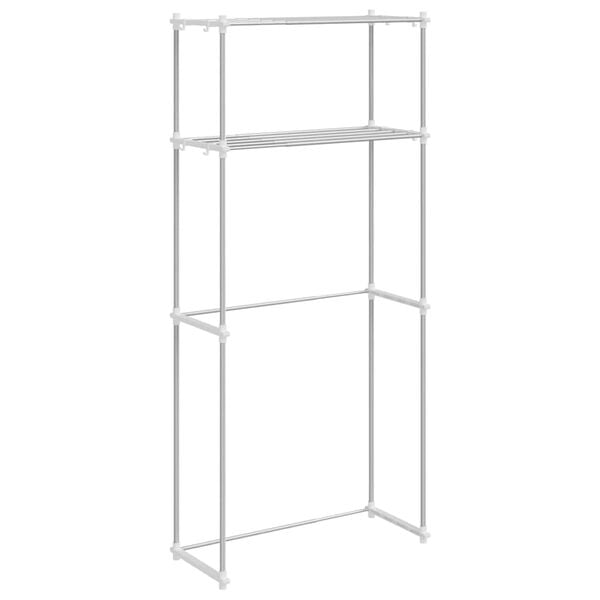 vidaXL Pesukoneen hylly Valkoinen 70 x 27 x 136 cm Alumiini