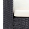 vidaXL 2-istuttava Puutarhasohva tyynyillä polyrottinki musta