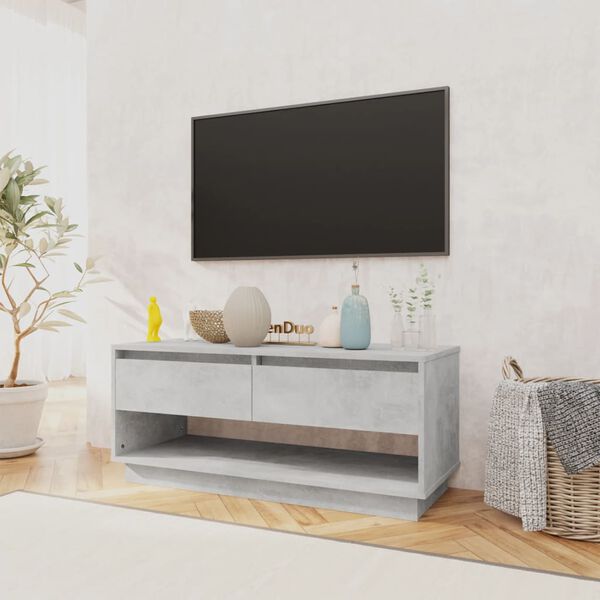 vidaXL TV-taso betoninharmaa 102x41x44 cm tekninen puu
