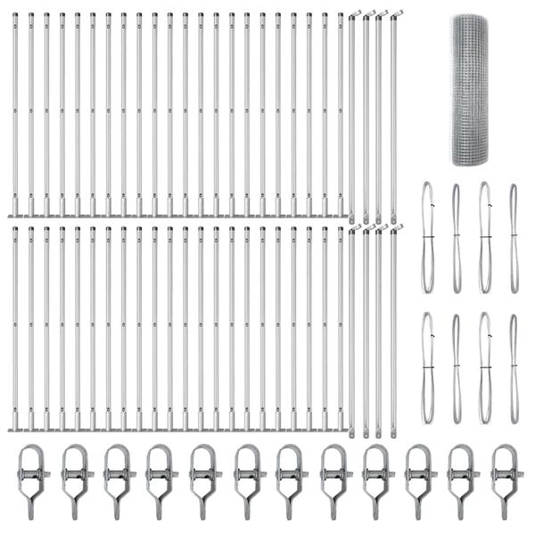 vidaXL Aitalatu Hopea 100 x 0,4 m (16 x 16 mm verkko) Ter&auml;s