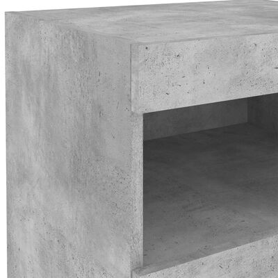 vidaXL Yöpöytä LED-valoilla betoninharmaa 50x40x45 cm