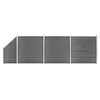 vidaXL Aitasarja 3 paneelia + 1 vinopaneeli WPC 619x186 cm harmaa