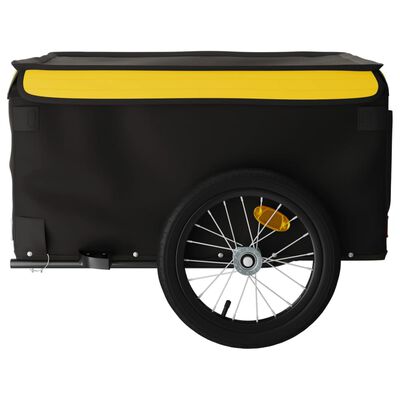 vidaXL Polkupyörän peräkärry musta ja keltainen 45 kg rauta